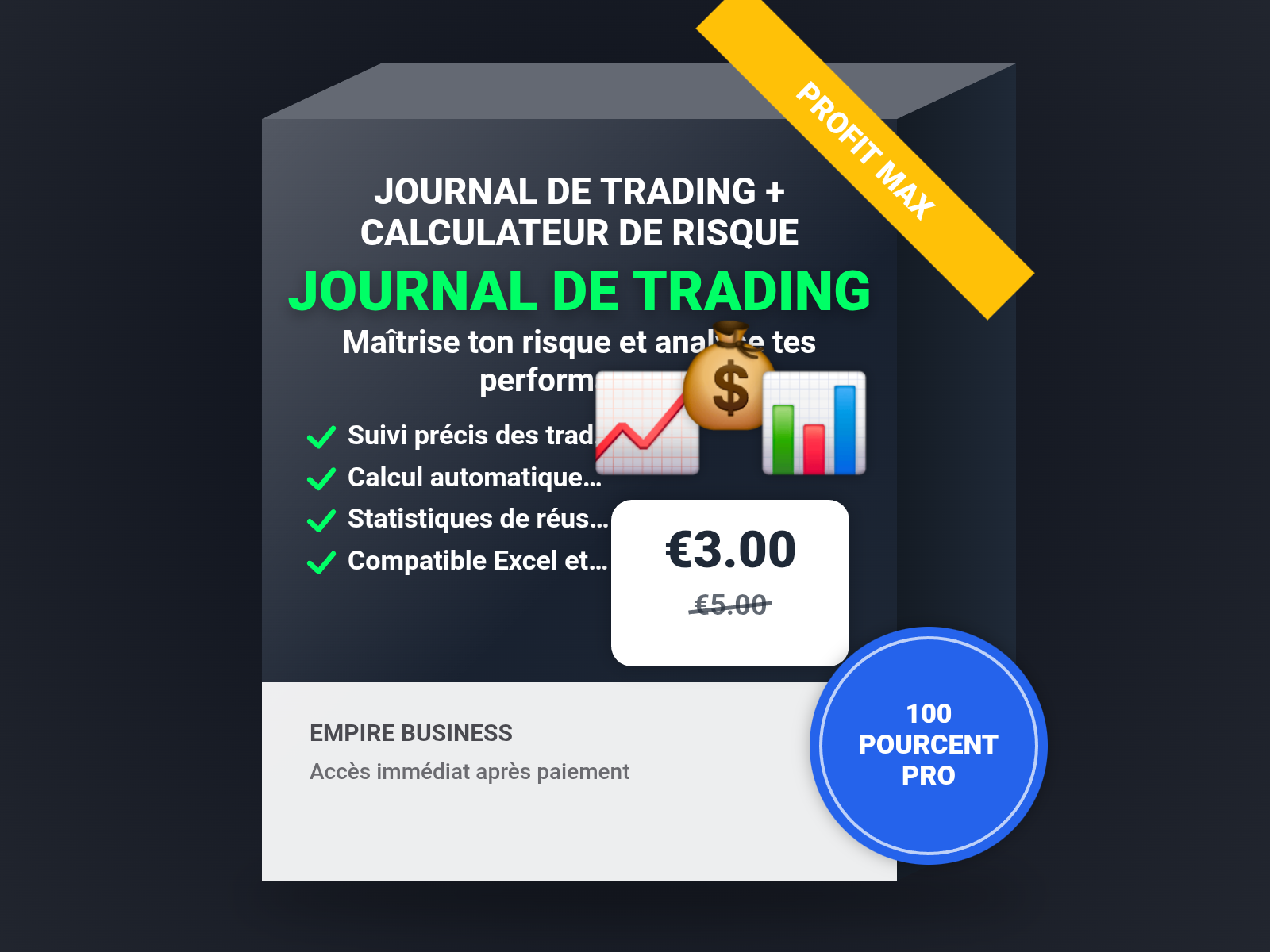 Journal de Trading + Calculateur de Risque (Excel)